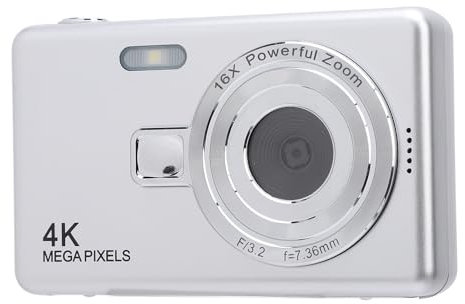 Appareil Photo Numérique Ultra Compact de 2,4 Pouces, Zoom 16x, Vidéo 4K Haute Résolution de 50 MP, Simple et Facile à Utiliser avec écran IPS pour Les Voyages et Les Aventures