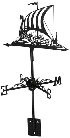 BESPORTBLE Decorative Iron Sailboat Weathervane Wind Direction Indicator for Lawn Garden and Rooftop Unique Craftsmanship Eye-catching Design Outdoor Decoration