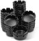 30 Pack Plastic Ashtray 4 inch Round Black Cigarette Ash Tray Bulk, Melamine Cigar Plastic Ashtrays with 8 Ports for Outside Indoor Outdoor Bar Home Restaurant Patio