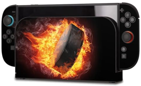 DeinDesign Skin kompatibel mit Nintendo Switch 2 Folie Sticker Eishockey Feuer