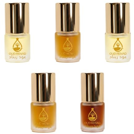 Floral Collection Perfume Oil 5×1ml – Arabian Dream, Sereno d’Oro, Rose Incanto, Luna d’Amore & Madina Flowers | Fresh Long-Lasting Attar Set