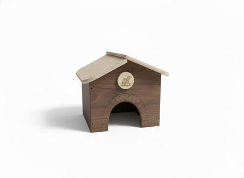 Casetta per tartarughe di terra ricco porcellini d'india in legno multistrato terrario senza fondo ricorevo casa chalet villetta gabbia terrario rettili serpenti 30x30x23 (Noce tartaruga)