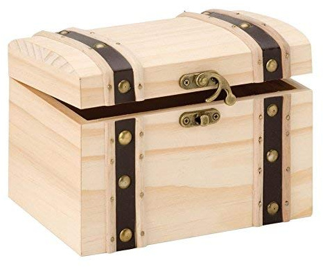 GLOREX 6 2003 357 Holz-Schatzkiste, Natur, 17 x 12, 5 x 12 cm