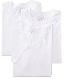 Fruit of the Loom Men's V-Neck T-Shirt(Pack of 3) - White - L