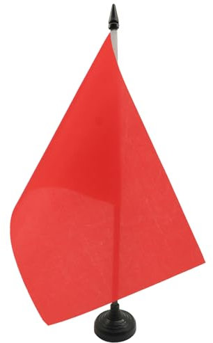 AZ FLAG - Tischflagge Roter Schiedsrichter - 21x14 cm - Motorsport Rennleitung Rot Tischfahne 14 x 21 Cm - Flaggen