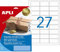 APLI Bedruckbare Etiketten, goldfarben, 63,5 x 29,6 cm, wetterfest, Polyester, 20 Stück