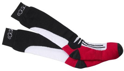 Alpinestars, Racing Road Socks, Technische Socken, Kompressionsstrümpfe für Damen und Herren, Funktionssocken für Motorradfahren, Motocross, Fahrradfahren, Laufen Schwarz/Rot Größe S M (1er stück)