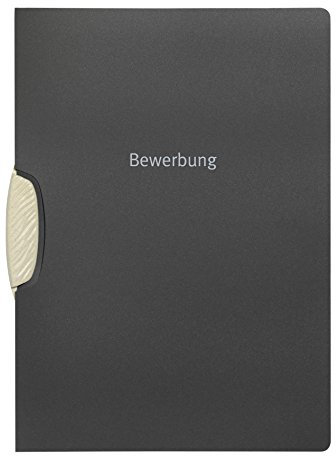 DURABLE Hunke & Jochheim Bewerbungsmappe ECO PP, Recycling, DIN A4, 30 Blatt, anthrazit/grau,Klemme creme