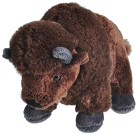 Wild Republic 10856 10848 Republic Plüsch Bison, Cuddlekins Kuscheltier, Plüschtier, 20cm, Brown