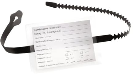 Rad-/Reifenanhänger, inkl Fixierband und Etiketten, DIN A6 quer, perforiert, Schwarz, Schlaufenlänge 80 cm, Verpackungseinheit: 1 P/100