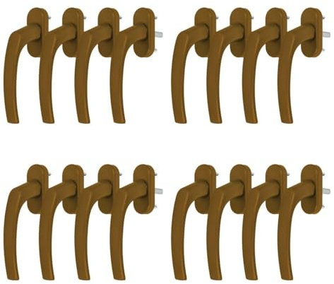 16 x Alu Fenstergriff in Gold F4 - Stiftlänge 40mm