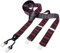 DonDon Hosenträger Herren extra stark mit Karos 3,5 cm Hosenträger Herren breit mit brauem Leder in Y-Form lang - Starke Clips passend für Anzug Jeans Chinos Vintage Rockabilly Suspenders