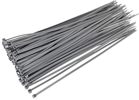 Cable Ties Strong Grey/Silver Ideal for Wheel Trims Various Sizes & Quantities 300 x 4.8mm Pack of 50