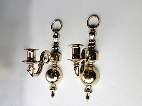 artissimo 2 x Wandkerzenhalter Gold Messing Massiv
