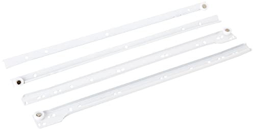 Hettich 9220056 Rollschubführung Teilauszug FR 302-für aufliegende Montage, 450mm, einseitige Zwangsführung, 1 Paar, weiß