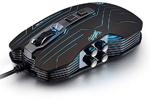 FOOSKOOSB Gaming Mice 7-color Lighting 3200DPI LED Optical 9D USB Vibration Wired Gaming Mouse