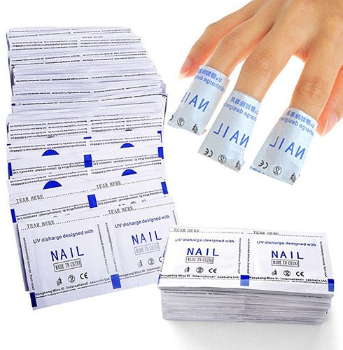 50 Pcs Gel Polish Remover Pads Foil Nail Art Cleaner Pad Bags DIY Manicure Tool