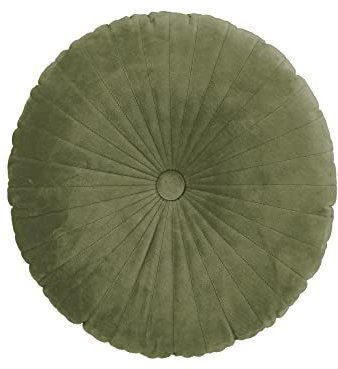 ESSENZA Dekokissen Naina Moss, Ø 40 cm - 100% Polyester Samt - Uni