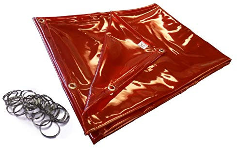Schweißvorhang, bernsteinfarben, PVC, 1,83 x 1,22 m, mit Ösen rundum und 51 mm Spaltringen