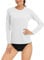 TACVASEN Damen Sonnenschutz Oberteil Langarm Laufshirt UV-Schutz UPF 50+ Leicht Tops Surf T-Shirt Outdoor Sommer Shirt (M, Weiß)(M,Weiß)