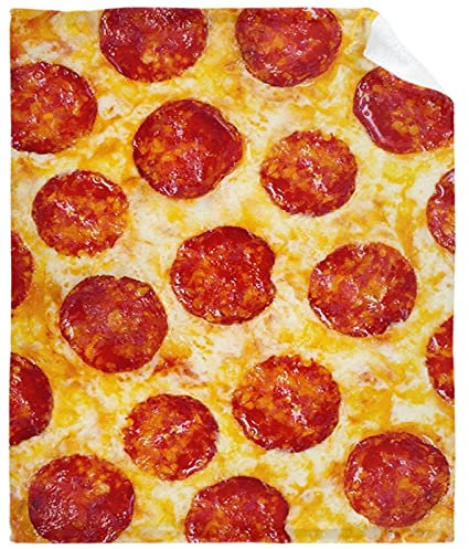 Realistische Pizza-Burritos-Vlies-Flanell-Überwurf, Decke, Sherpa-Mikrofaser, leichter Plüsch, für Couch, Bett, Sofa, Auto, Kinder, Erwachsene, Haustiere, alle Jahreszeiten, 127 x 101 cm, für Kinder