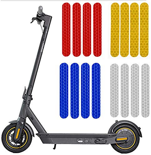 4 Stück fluoreszierendes PVC-Aufkleber-Set für Ninebot Max G30, Rot, Gelb, Blau, Weiß