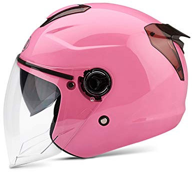 BOSEMAN Casco Moto Adulto Con Doppia Visiera. Il Casco Atv Per Scooter Cruiser Utilizza Un Guscio 709abs Combinato Con Uno Strato Tampone Eps Per Fornire Una Migliore Protezione Di Guida(Rosa)