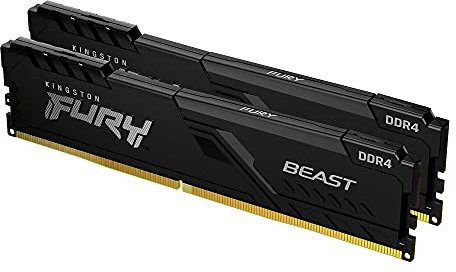 Kingston FURY Beast 32GB (2x16GB) 3733MHz DDR4 CL19 Desktop Speicher Kit mit 2 KF437C19BB1K2/32