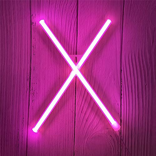 ENUOLI LED Neon Buchstaben Lichter Rosa Neonschild Leuchten Buchstaben Neonschild Batterie/USB Beleuchtete Buchstaben Neon Nachtlicht Dekor für Kinderzimmer,Hochzeit,Weihnachten,Valentinstag(X)