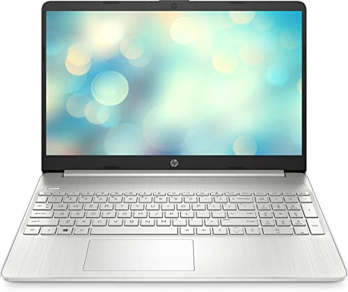 HP Laptop 15s-fq0008sl Notebook, Intel Celeron N4120, RAM 4 GB DDR4, SSD 128GB, Intel UHD Graphics, Display 15.6” FHD, Antiriflesso, Wi-Fi, BLE 5, Lettore SD, Webcam HD, Windows 11 Modalità S, Argento