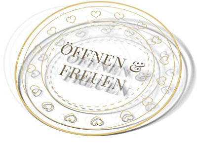 Kartenkuss - runde transparente Aufkleber öffnen & freuen - 5cm Durchmesser (50 Srück) (25 Stück)