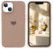 DOMAVER Liquid Silikon Hülle für iPhone 13 mit Herz, Handyhülle iPhone 13 6.1 Case Ultra Dünne Weichem Matt Rundumschutz Stoßfeste Kratzfest Schutzhülle, Braun