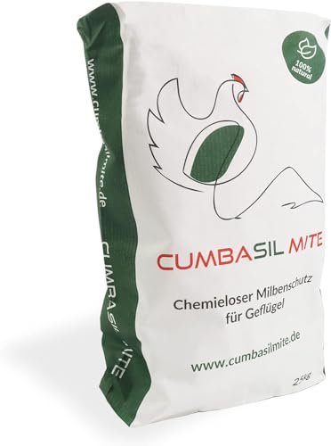 Cumbasil Mite bain de poussière pour poules 25kg, poudre contre les acariens, bain de sable, protection 100% naturelle contre les acariens, poudre contre les acariens, produit contre les acariens