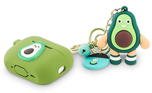 Derhom Airpods Pro 2 Silikon Niedliche Lustige Abdeckung Kompatibel mit Apple Airpods Pro und Pro 2[Cartoon mit Puppe Serie] (Avocado)