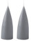 Kunstindustrien® Stumpenkerzen, Hergestellt in Dänemark, 43 Farben verfügbar, Kegel Kerze, Durchgefärbte Stumpenkerze lange Brenndauer von 15 Stunden, Kerzen Deko, 2 Stück 6,5 x 16cm (Grau)