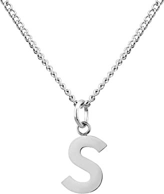 GD GOOD.designs Kette mit Buchstaben Anhänger S in Silber - 316L Edelstahl Halskette Damen - Silberne Partnerketten für Sie und Ihn