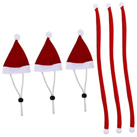 Gogogmee 1 Satz Mini-Weihnachtsmütze Haustier-Hut-Ornament Hamster Weihnachtskostüm weihnachtsdeko Schal Kappen Hund Weihnachtsmütze Puppe Weihnachtsmütze Baby Zubehör kleines Haustier rot