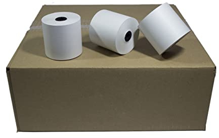 3 x 165' Kitchen Register Rolls,1 Ply Bond Printer Printer Pos Paper Roll 50 Rolls/Case (Single Solid Core 46GSM)
