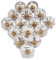 Ajuny Set of 20 Ceramic Knobs White and Gold Cupboard Door Drawer and Furniture Pulls for Kitchen Cabinets Bathroom Dresser Handmade Pottery Decorative Handles Knobs