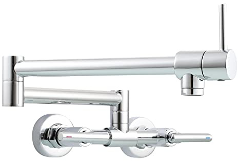 Tecmolog Modern Küchenarmatur Klappbar Wandmontage Messing Mischbatterie Armatur 360° Drehbar für Küche, Chrom, BC1243