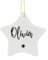 Personalised Christmas Tree Decoration. Ceramic Name Star Ornament
