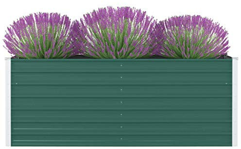 LAPOOH Jardinière 160 x 80 x 45 cm Acier galvanisé Vert,Jardinières,Jardinieres Exterieur,Bac Jardiniere,Bac à Fleurs Extérieur,Jardinieres Balcon,Jardinières,Jardinieres Exterieur,Bac Jardiniere,