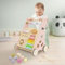 Joyz Lauflernwagen Holz, Pink, Multifunktionale Baby Walker Lauflernhilfe für Kinder ab 1 Jahr, Gehfrei, Montessori-Holzspielzeug mit 7 Aktivitäten, Gehhilfe mit Gummibereifung, Spiel- und Laufwagen