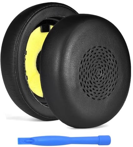 Cuscinetti Auricolari di Ricambio per Jabra Evolve2 75 Wireless Headset Cuffie di MMOBIEL - Protein PU Cuscinetti - Padiglioni Cuffie – Nero