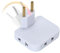 Regleta-Ladrón Enchufe Plano de 3 Tomas con Cabezal Giratorio - Diseño de Ladrón Extraplano Ideal para Espacios Reducidos - Adaptador Europeo y Americano - 250V y 10A (1)