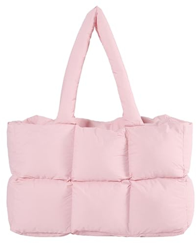 Kexpery Puffer-Umhängetasche for Damen, einfarbig, gesteppt, ästhetisch, bauschige Taschen, große Kapazität, weiche Wolken-Einkaufstasche, trendige Pendlertaschen