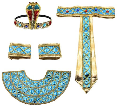 Ägyptisches Kostümzubehör King Tuts Hut Kostüm Ägyptischer Kopfschmuck Armbänder Ägyptisches Halsband Für Halloween Ägyptischer Kopfschmuck Ägyptisches Kostümzubehör Set Für Halloween
