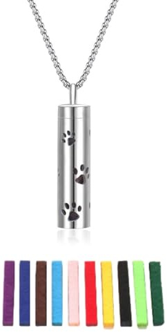 WATEFOER Ätherisches Öl Halskette für Damen, Aromatherapie Anhänger Halskette Edelstahl Diffusor Halskette mit 10 Filz Pads, ätherisches Öl Schmuck Geschenk für Muttertag
