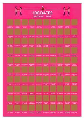 Inkoby Rubbel-Poster, Bucket List-Poster für Paare, Dinge, die Man Tun Möchte, Bucket List, Rubbel-Poster mit Rubbelwerkzeug