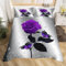 Homemissing 3D Rose Housse de Couette 220x240cm imprimé Parure de Lit Fleurs romantiques Garçons Enfants Chambre à Coucher décoration Violet Papillon Literie